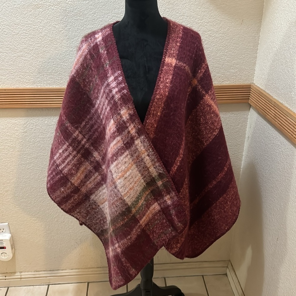 NWT ANA burgundy red oversize poncho!